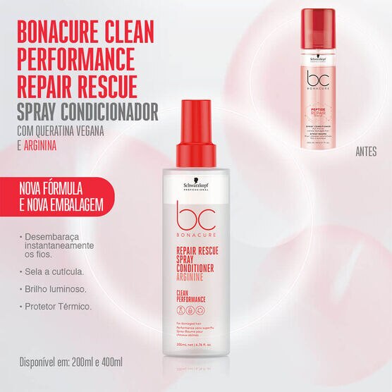 Spray Condicionador Schwarzkopf Bonacure Clean Performance Repair Rescue