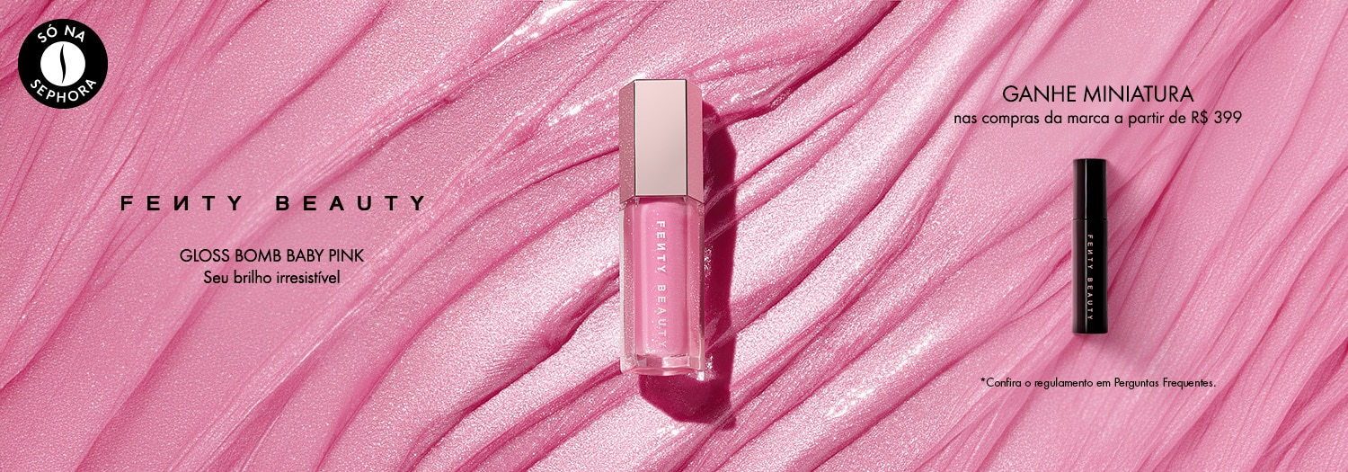 Fenty Beauty - GLOSS BOMB BABY PINK. Ganhe miniatura nas compras da marca a partir de R$ 399