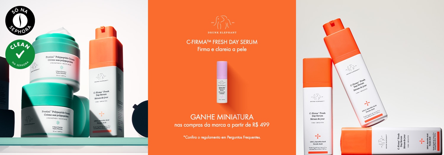 Drunk Elephant - C-FIRMA. Ganhe miniatura nas compras da marca a partir de R$ 499